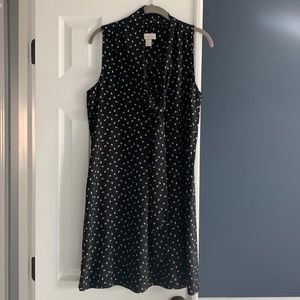 Loft black sleeveless dress with tie detail